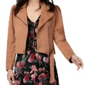 Tan Brown Suede Leather Biker Jacket - Riders Republic UK