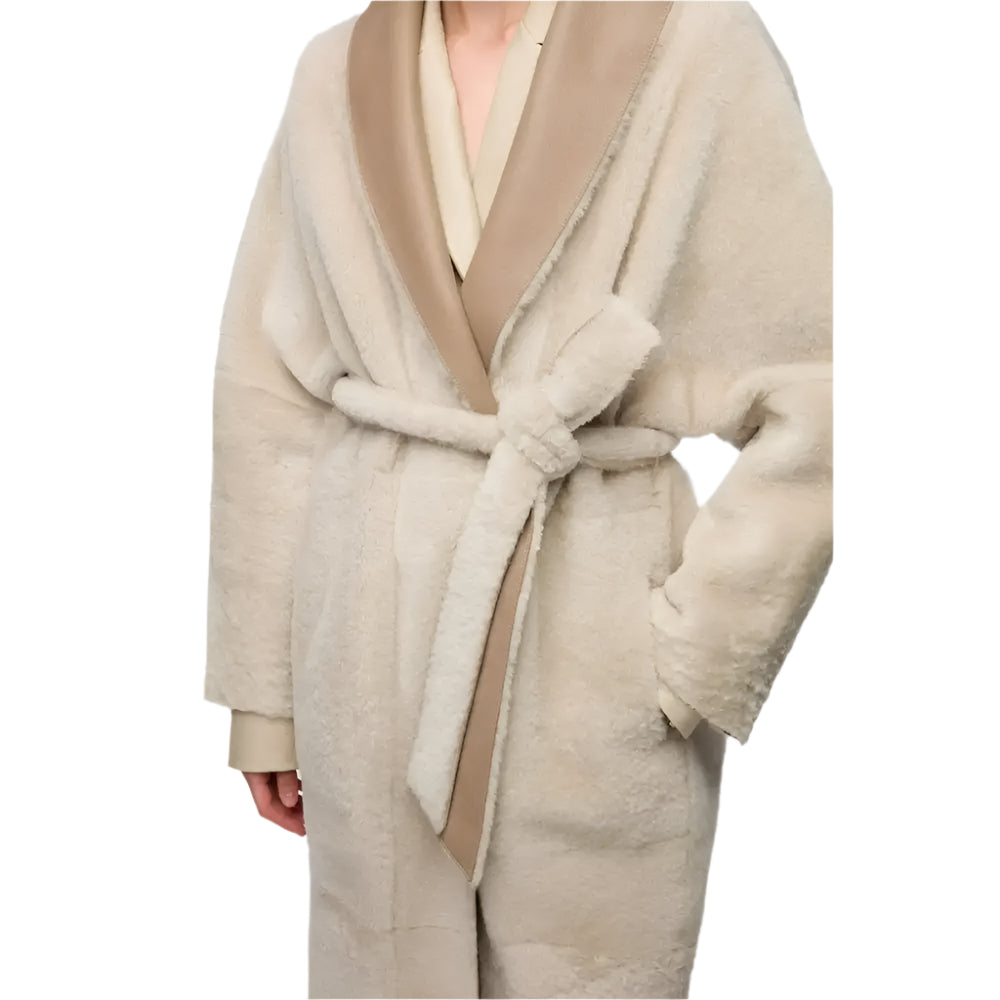 Tan Brown Shearling Leather Coat - Riders Republic UK