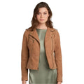 Tan Brown Suede Leather Moto Jacket - Riders Republic UK