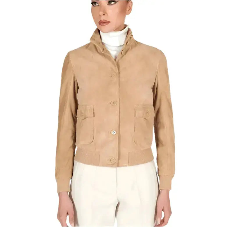 Tan Brown Suede Trucker Jacket Womens - Riders Republic UK