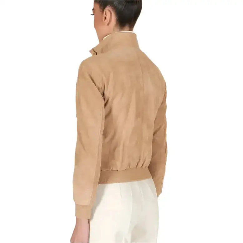 Tan Brown Suede Trucker Jacket Womens - Riders Republic UK