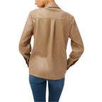 Women’s Faux Leather Utility Shirt Caramel - Riders Republic UK
