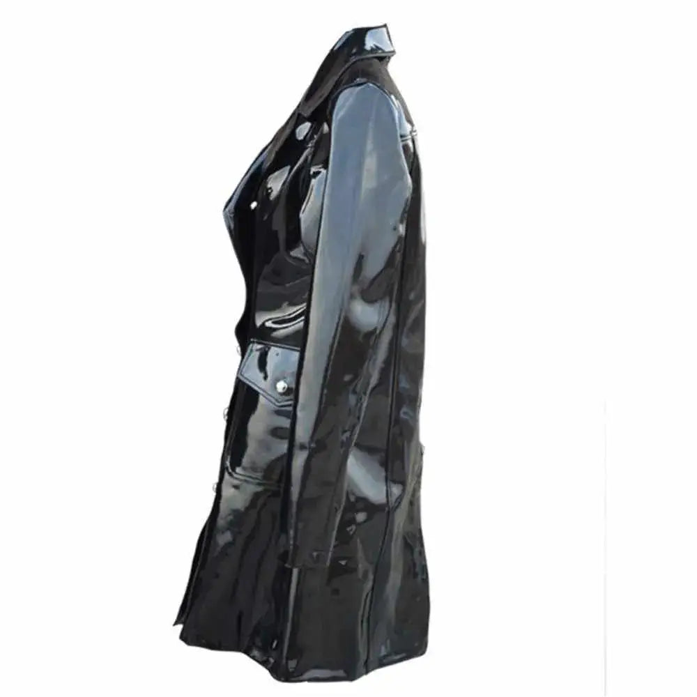 Black Vinyl Military Coat - Riders Republic UK