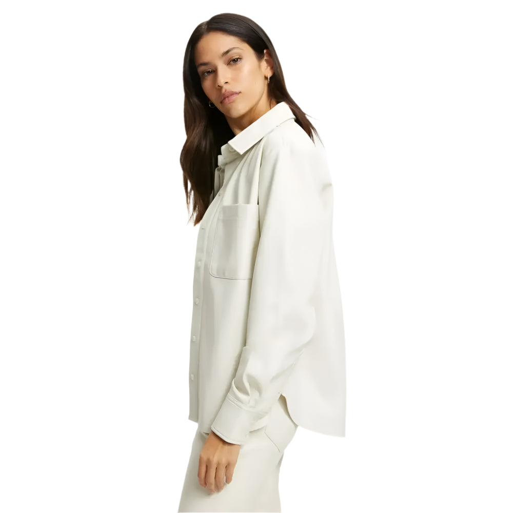 Womens White Leather Full Sleeve Shirt - Riders Republic UK