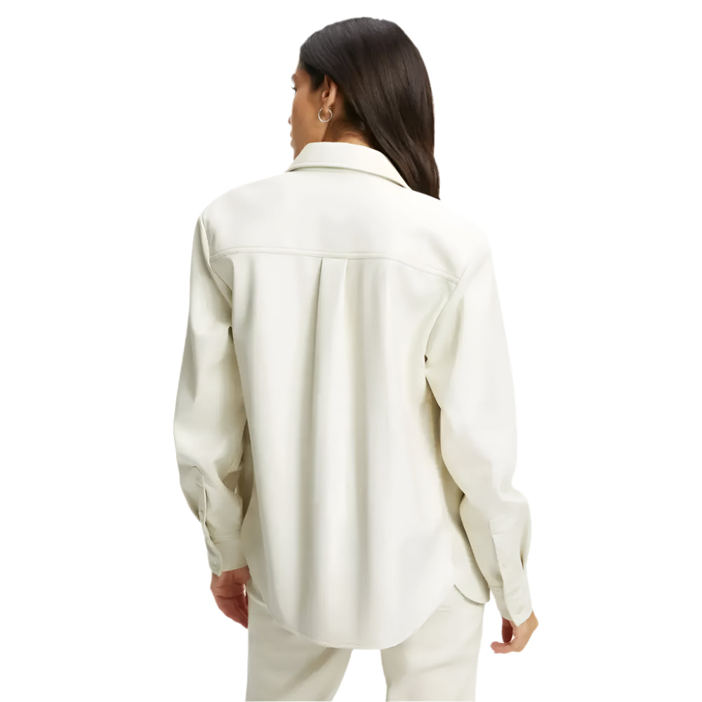 Womens White Leather Full Sleeve Shirt - Riders Republic UK