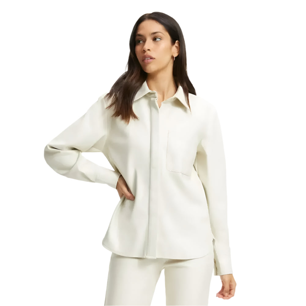 Womens White Leather Full Sleeve Shirt - Riders Republic UK