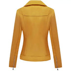 Yellow Suede Moto Biker Jacket for Women - Riders Republic UK