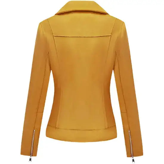 Yellow Suede Moto Biker Jacket for Women - Riders Republic UK