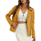 Yellow Suede Moto Biker Jacket for Women - Riders Republic UK