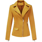 Yellow Suede Moto Biker Jacket for Women - Riders Republic UK