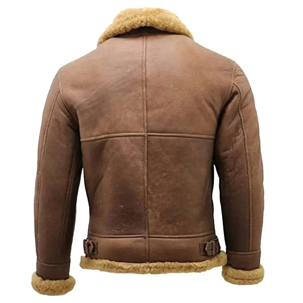 Langer Aviator Shearling Ledermantel für Herren mit B3 Flight Inspiration